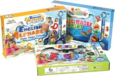 Magic Water Colouring Books For Kids - Alphabet Fruit Ocean Theme And Pens • £19.99