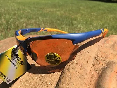Maxx 2 HD Sunglasses Blue Orange Golf Driving Lens Brown High Definition LT • $19.95