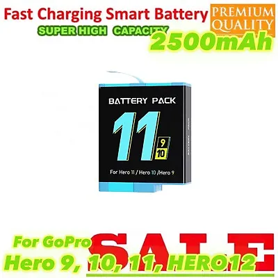 Battery For GoPro Hero 12 11 10 9 For GoPro Hero 9 10 11  12 Accessories 2600mAh • $32.66