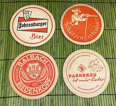 Lot Of 4 Vintage German Bier/Beer Coasters Lot #11 • $12