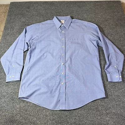 Brooks Brothers Shirt Mens 17-6/7 Blue 346 Non-Iron Long Sleeve Button Down • $18.98