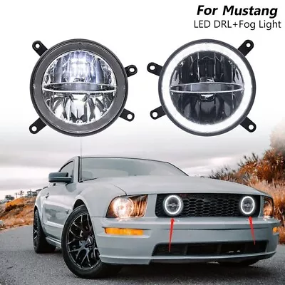 LED White Halo Ring DRL Driving Fog Light Grille Lamp For 05-09 Ford Mustang GT • $129.59
