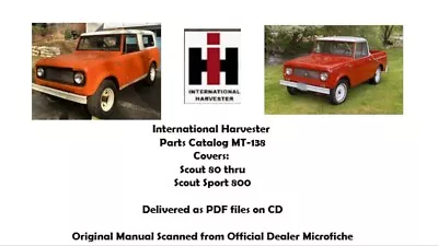 International Truck Mt-113 Scout 80 Thru Sport Scout 800 4wd Parts Catalog On Cd • $19.99