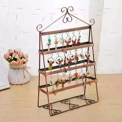 Vintage Earrings Organizer Holder Jewelry Display Rack Holes Storage Stand • $24.83