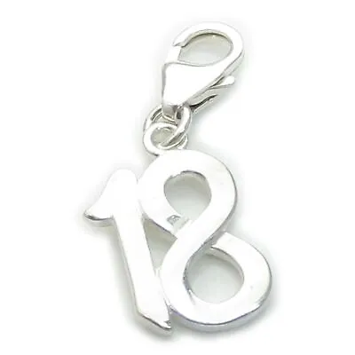 18th Birthday Sterling Silver Charm On Clip .925 X 1 Charms • £14.99