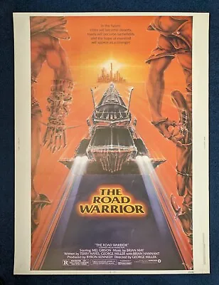 Mad Max 2 The Road Warrior 1981 Original 30X40 Movie Poster. Mel Gibson. Vintage • $134.99