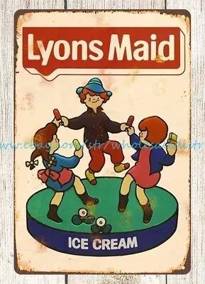 Lyons Maid Ice Cream Metal Tin Sign Bedroom Interior Design • $18.97