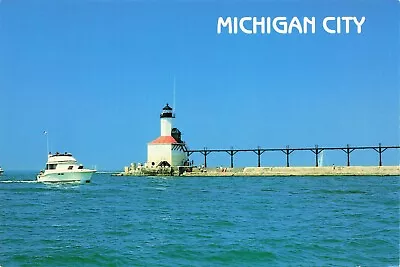 Michigan City Indiana Boat Lake Michigan Vintage Postcard Unposted • $1.95