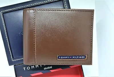 £14.87 • Buy New Tommy Hilfiger Men's Leather Pass-case 'Cambridge' Bi-Fold, Wallet, CC,Brown