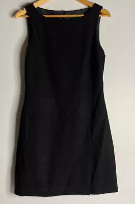 Vintage Innovare Women's 8 Black Sleeveless Knee Length Wool Blend Shift Dress • $35