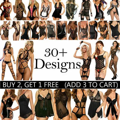 $14.19 • Buy Women Sexy Lace Lingerie Bodysuit Erotic Cosplay Nightwear Sleepwear Underwear