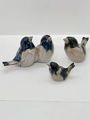 3 Vintage Dissing Keramik Hovedgaard Blue Bird Figurines Denmark BEAK CHIPS • $21