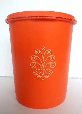 Vintage Tupperware Servalier Canister Orange With Sunburst Lid • $14.99