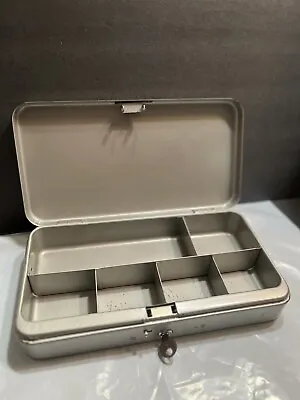 Vintage Metal Cash Box Silver Aluminum Box With Insert & One Key. Removable Tray • $19.50