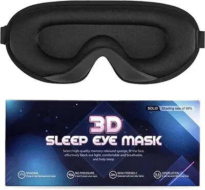 $9.99 • Buy Sleep Mask For Men & Women, Upgraded 3D Contoured Cup Eye Mask, 99% Block Out