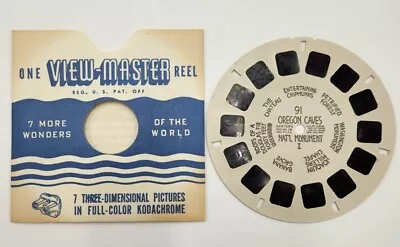 View-Master Reel #91 Hand Lettered Oregon Caves Natl Monument I USA 1947 • $6.95