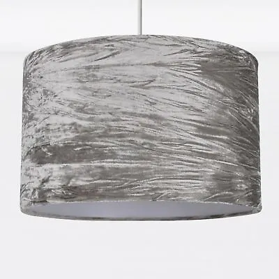 Modern Crushed Velvet Easy Fit Ceiling Light Shade Pendant Drum Shade • £19.50