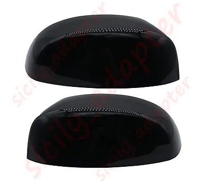 Smooth Black Mirror Cap Cover Pair Set For 2007-13 Tahoe Silverado Sierra Pickup • $35.28