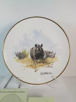 Wedgwood Limited Ed. Display Plate  Rhinoceros  By The David Shepherd 27cm  • £14