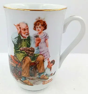 1982 Norman Rockwell Museum Coffee Mug Cup Stein The Cobbler Girl Doll Shoes Man • $6.99