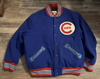 Chicago Cubs Nike Starter Mitchell Ness Wool Letterman Jacket Cooperstown XXL • $400