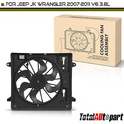 Radiator Cooling Fan Assembly W/ Shroud For Jeep Wrangler JK 2007-2011 V6 3.8L • $93.99