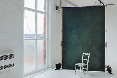 XL Green + Blue Canvas Photo Backdropunique Hand Painted Background. BGN010823 • £225