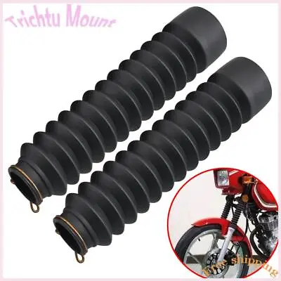 2Pcs Front Fork Motorcycle Dust Cover Gaiters Gators Boots Shock Absorber Black • $12.12