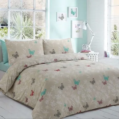 £16.45 • Buy BUTTERFLY Printed DUVET Cover Set 100% Egyptian Cotton Bedding Sets All UK Sizes