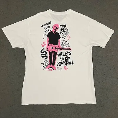 Machine Gun Kelly T-Shirt Mens XL White Tickets To My Downfall Music Casual • $14.96