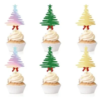 Christmas Tree Delights: 6pcs Cake Decorations For The Holidays  • $11.49