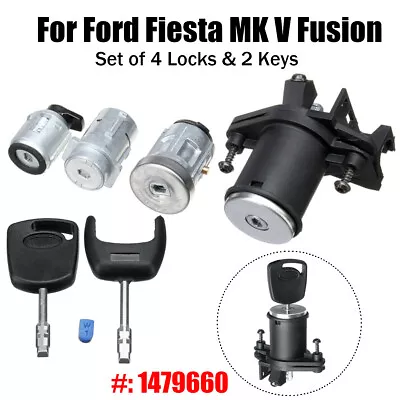 For Ford Fiesta Mk5 Fusion 1479660 Ignition Switch Door Trunk Lock Barrel 2 Keys • £29.42