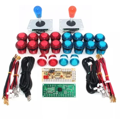 £49.99 • Buy 2 Player Arcade Oval Joystick LED Buttons - Kit For PC Or Retropie Raspberry Pie