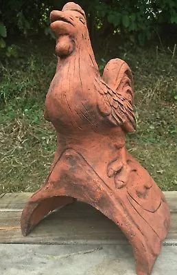 £64.99 • Buy Hen Chicken Cockerel Roof Finial Decorative Half Round Ridge Tile Stone Ornament