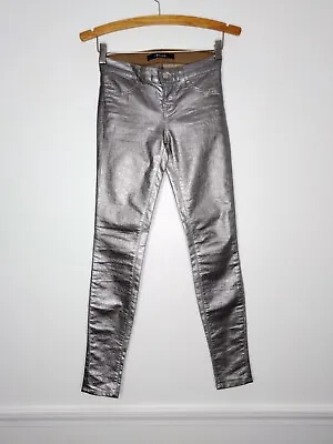 J Brand Super Skinny Silver Metallic Stretch Jeans Women's Size 24 • $30