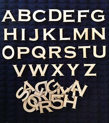 $3.21 • Buy WOODEN LASER CUT SHAPES - ALPHABET LETTERS & NUMBERS-Made In U.S.A. 1/2  Height 