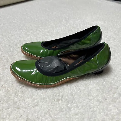 Marni Shoes Women Size 37 Green Patent Leather Heels Ballet Flat Italy Cuoio • $42.46