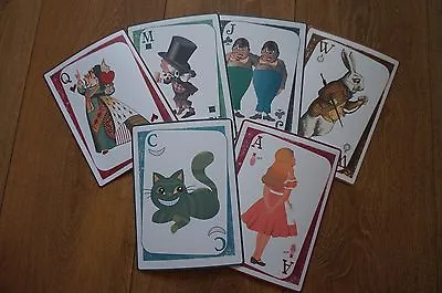 £1.99 • Buy 6 Alice In Wonderland Playing Card Posters, Props, Card In A4 Or A5 Size