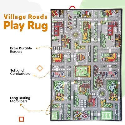 Baby Kids Play Mat Educational Soft Rugs Car Toys Mat Village Town Road Map Rug • £19.21