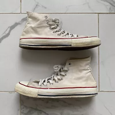 Vintage 1990s 90s Converse Chuck Taylor Hi Tops Men’s Size 8 Made In USA White • $59.99