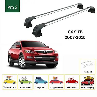 For Mazda CX-9 TB 2007-15 Roof Rack Cross Bars Metal Bracket Fix Point Alu Silve • $189