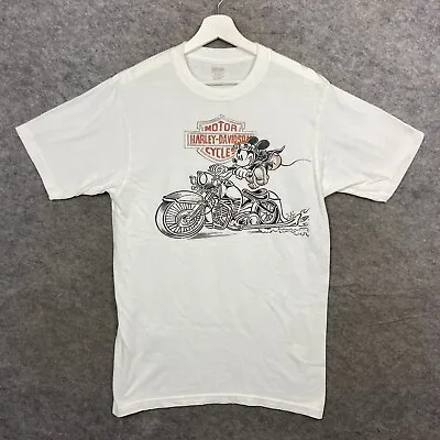 £29.99 • Buy Harley Davidson Shirt Mens Medium White Disney Mickey Biker Motorcycle Top USA
