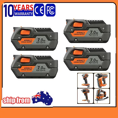 $133.98 • Buy 4 PACK 18V 7Ah Li-Ion Battery For RIDGID AEG R840087 R840085 L1840R L1860R Tools