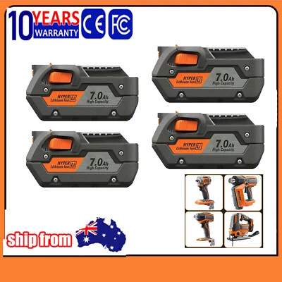 $133.98 • Buy 4 PACK 18V 7Ah Li-Ion Battery For RIDGID AEG R840087 R840085 L1840R L1860R Tools
