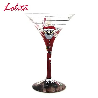 Lolita SANTA LINE UP 7oz Martini Glass Christmas Hand Painted MIB GLS4-5570M • £38.56