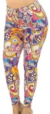 Women's Summer Sunshine Paisley Leggings Size 0-14 NWT • $7.32