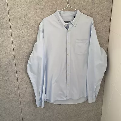 Country Road Mens Shirt Size XL Blue Cotton Long Sleeve Collar Button 7210 • $11.99