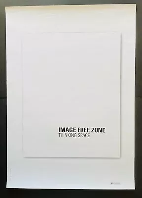 Vintage Adbuster's Poster  Image Free Zone: Thinking Space  Circa Early 2000s • $25