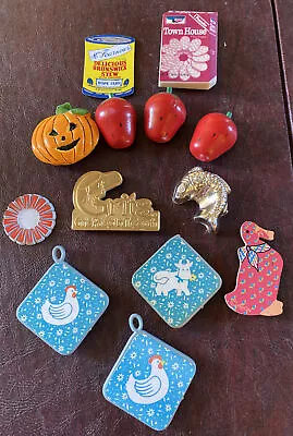 Vintage Refrigerator Magnets Lot Mini Food Tin  • $21