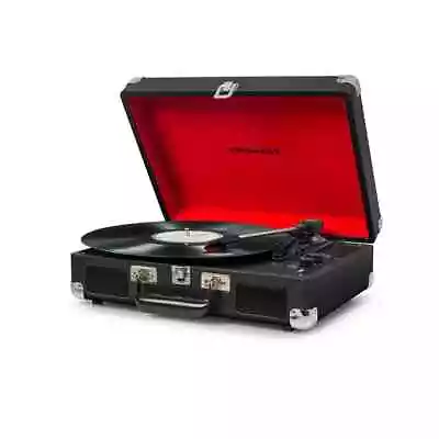 Crosley Cruiser Deluxe Portable 3 Speed Bluetooth Turntable With Speakers- Black • $159